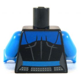LEGO Torso, Female, Dark Azure Skin with Black Top