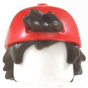 LEGO Baseball Hat, Red with Brown Hair
