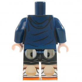 LEGO White Shirt and Dark Blue Open Hoodie over Black Shorts, White Shoes, Female