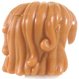 LEGO Hair, Female, Mid-Length, Very Wavy with Forehead Curl, Light Brown