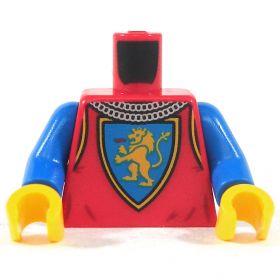 LEGO Torso, Red with Blue Arms, Dragon Design on Plate Mail [CLONE] [CLONE]