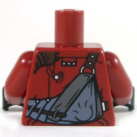 LEGO Torso, Dark Red Jacket with Shoulder Bag
