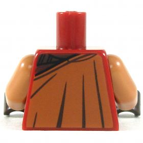 LEGO Torso, Dark Red with Belts and Cape, Light Brown Arms