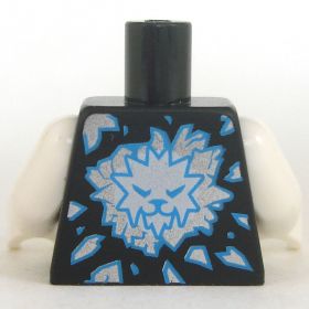 LEGO Torso, Black with White Arms, Ice Explosion Design