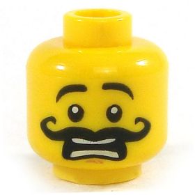 LEGO Head, Curly Moustache, Goatee, Gray Streaks in Hair [CLONE] [CLONE]