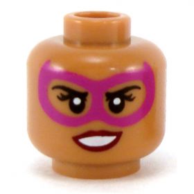 LEGO Head, Reddish Brown Chin Goatee and Eyebrows and Sideburns, Lopsided Smile [CLONE]
