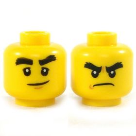 LEGO Head, Bushy Eyebrows, Smile and Frown