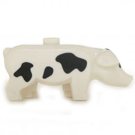 LEGO Boar (or Pig), White with Black Spots