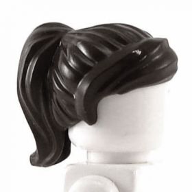 LEGO Hair, Female, Ponytail with Swept Fringe, Dark Brown [CLONE]
