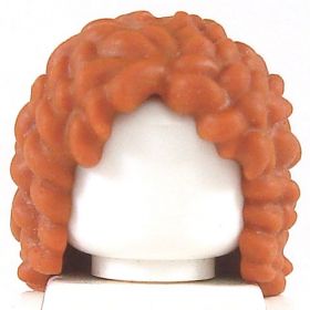 LEGO Hair, Female, Long and Curly, Dark Orange (rubber)