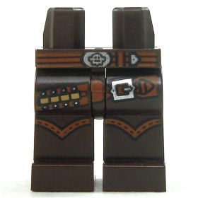 LEGO Legs, Dark Brown with Cowboy Boots, Ammo Belt