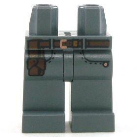 LEGO Legs, Dark Bluish Gray Jeans with Brown Belt, Holster/Pouch