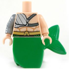 LEGO Merfolk Warrior, Light Flesh with Shoulder Armor, Green Tail