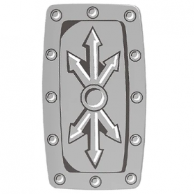 LEGO Minifig Shield Rectangular Curved with Stud with Gold Lightning Wings and Arrows Print [CLONE] [CLONE] [CLONE]