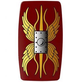 LEGO Minifig Shield Rectangular Curved with Stud with Gold Lightning Wings and Arrows Print [CLONE]