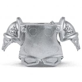 LEGO Breastplate with Shoulder Protection, Ornate Silver Design