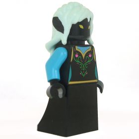 LEGO Hair, Female, Long and Wavy, Aqua with Black Ears