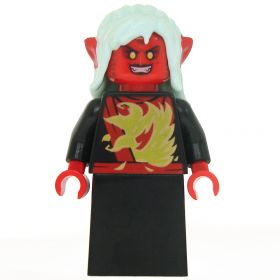 LEGO Hair, Female, Long and Wavy, Aqua with Red Ears