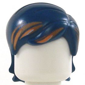 LEGO Hair, Female, Mid-Length with Side Part, Blue and Green [CLONE]