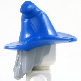 LEGO Hair, Female, Mid-Length, Light Bluish Gray with Blue Pointed Hat