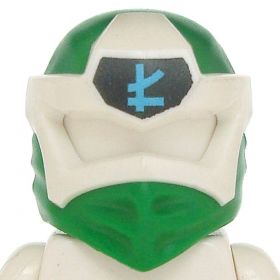 LEGO Hood with Mask, Green with White Tieback