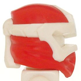 LEGO Hood with Mask, Red with White Tieback