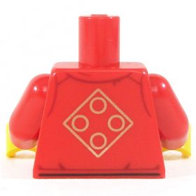 LEGO Red Torso w/ Rounded Collar, Gold Buttons and Black Belt [CLONE]