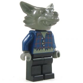 LEGO Lycanthrope: Werewolf, Dark Gray Fur, Plaid Shirt