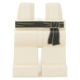 LEGO Legs, White with Black Fabric Belt