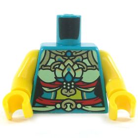 LEGO Torso, Female, Dark Turquoise Fancy Top, Bare Arms