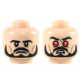 LEGO Head, Black Beard, Cheek Lines, Frowning/Entranced