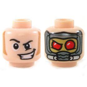 LEGO Head, Sideburns and Crooked Smile / Mask with Red Eyes