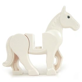 LEGO Riding Horse, White, Rounded Features, No Bridle (LEGO)