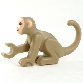 LEGO Monkey, Dark Tan with Lighter Face