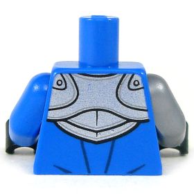 LEGO Torso, Blue with Silver Armor, One Silver Arm