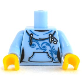 LEGO Torso, Light Blue Hooded Sweatshirt, Blue Scroll Design, Double-sided