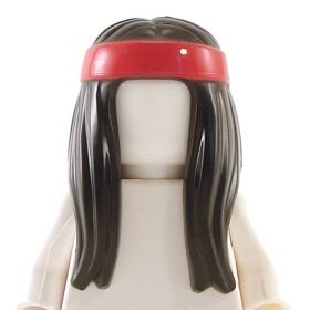 LEGO Hair, Long Black with Red Headband