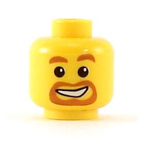 LEGO Head, Red-Brown Goatee, Smile