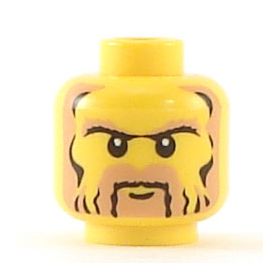 LEGO Head, Reddish Beard and Stern Face