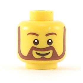 LEGO Head, Brown Rounded Beard and Smile