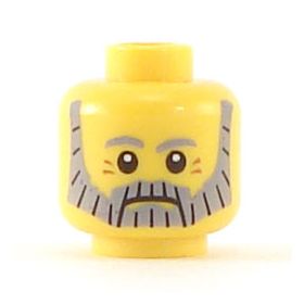 LEGO Head, Gray Beard and Gray Eyebrows