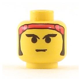 LEGO Head, Sideburns and Red Bandana Pattern