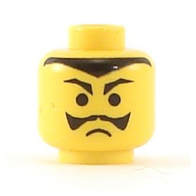 LEGO Head, Widow's Peak, Upturned Moustache and Frown