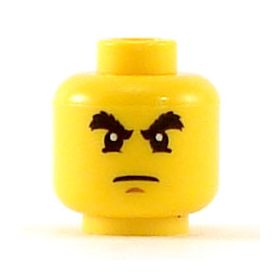 LEGO Head, Male, Raised Bushy Eyebrows