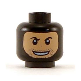 LEGO Head, Light Flesh, Stubble and Smile, Black Balaclava