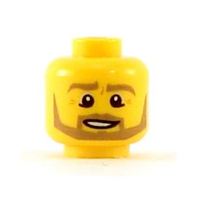 LEGO Head, Dark Tan Angular Beard