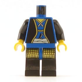 LEGO Blue Shirt with Black Jacket, Black and Gold Pants