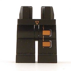 LEGO Legs, Black with 2 Orange Straps
