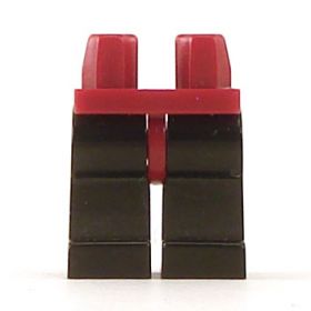 LEGO Legs, Black with Dark Red Hips