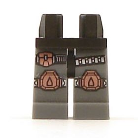 LEGO Legs, Dark Gray Armor with Straps and Pouch